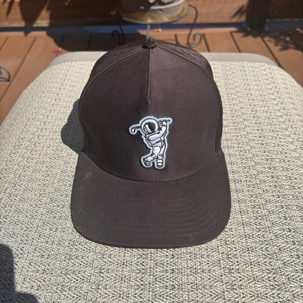 Waggle Golf Hat Mens OSFA Black Excellent Moon Shot Astronaut Snapback Cap